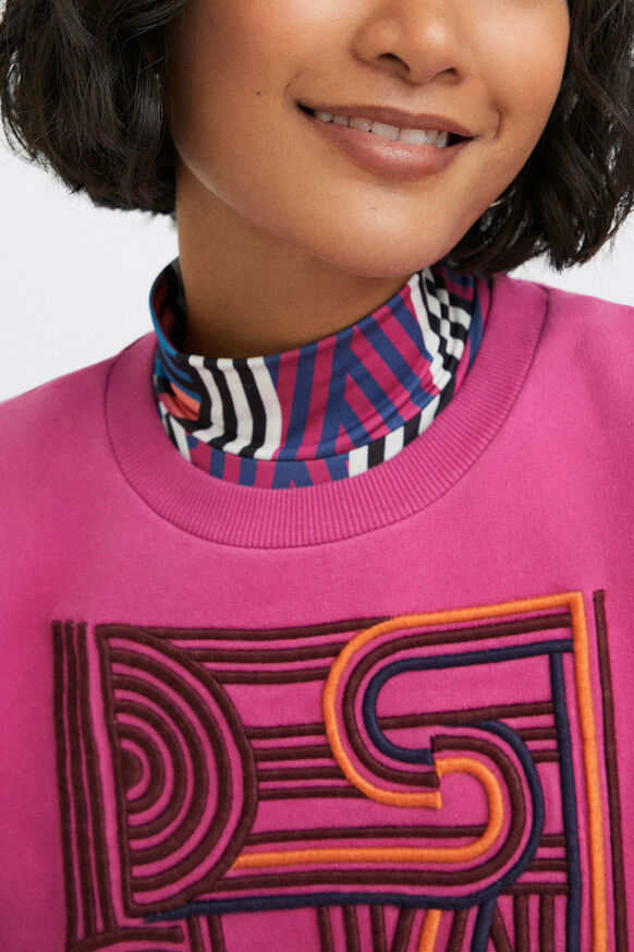 Plain embroidered plush sweatshirt | Desigual