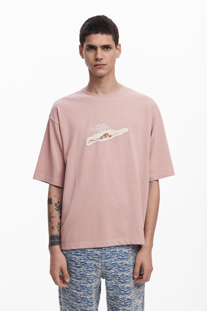 Short-sleeve collage T-shirt