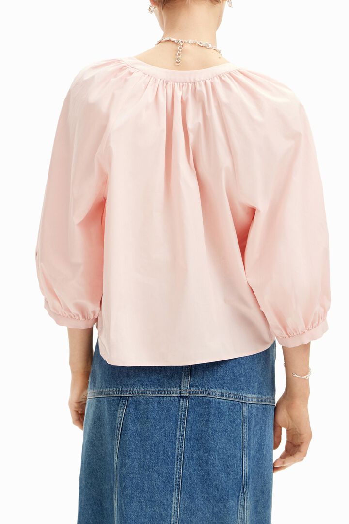 V-neck poplin blouse | Desigual