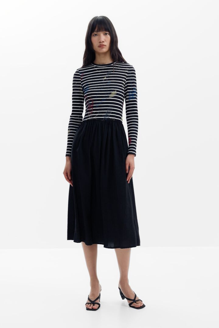 Kleid mit Streifen kombiniert | Desigual