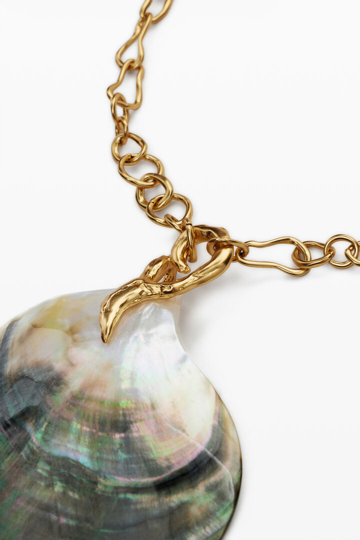 Gold-plated mother-of-pearl shell pendant Zalio | Desigual