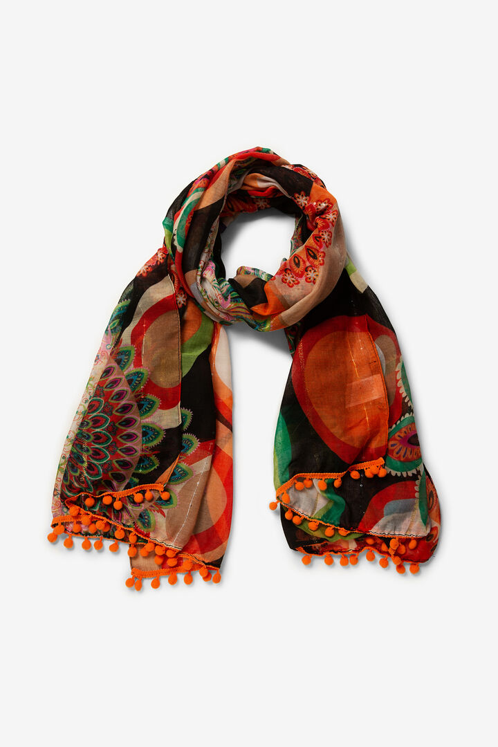 Rectangular afro print scarf | Desigual