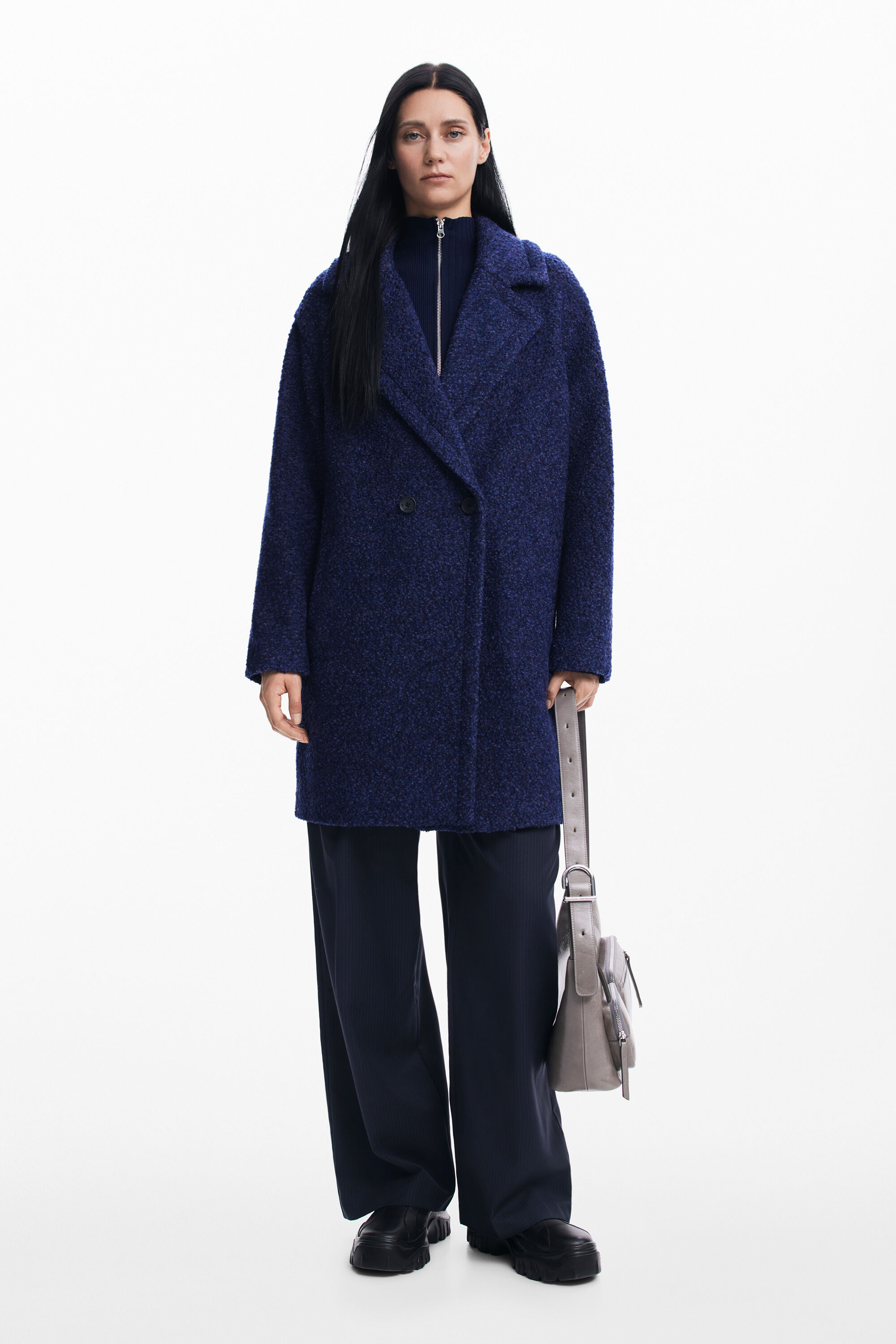 Desigual blue coat cheap