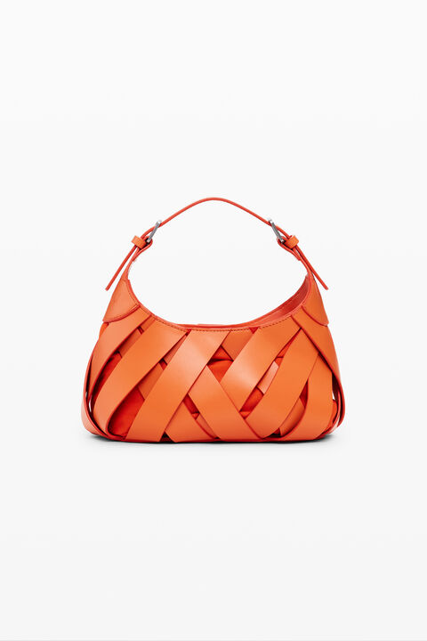 MEDIUM BRAIDED FAUX LEATHER BAG
