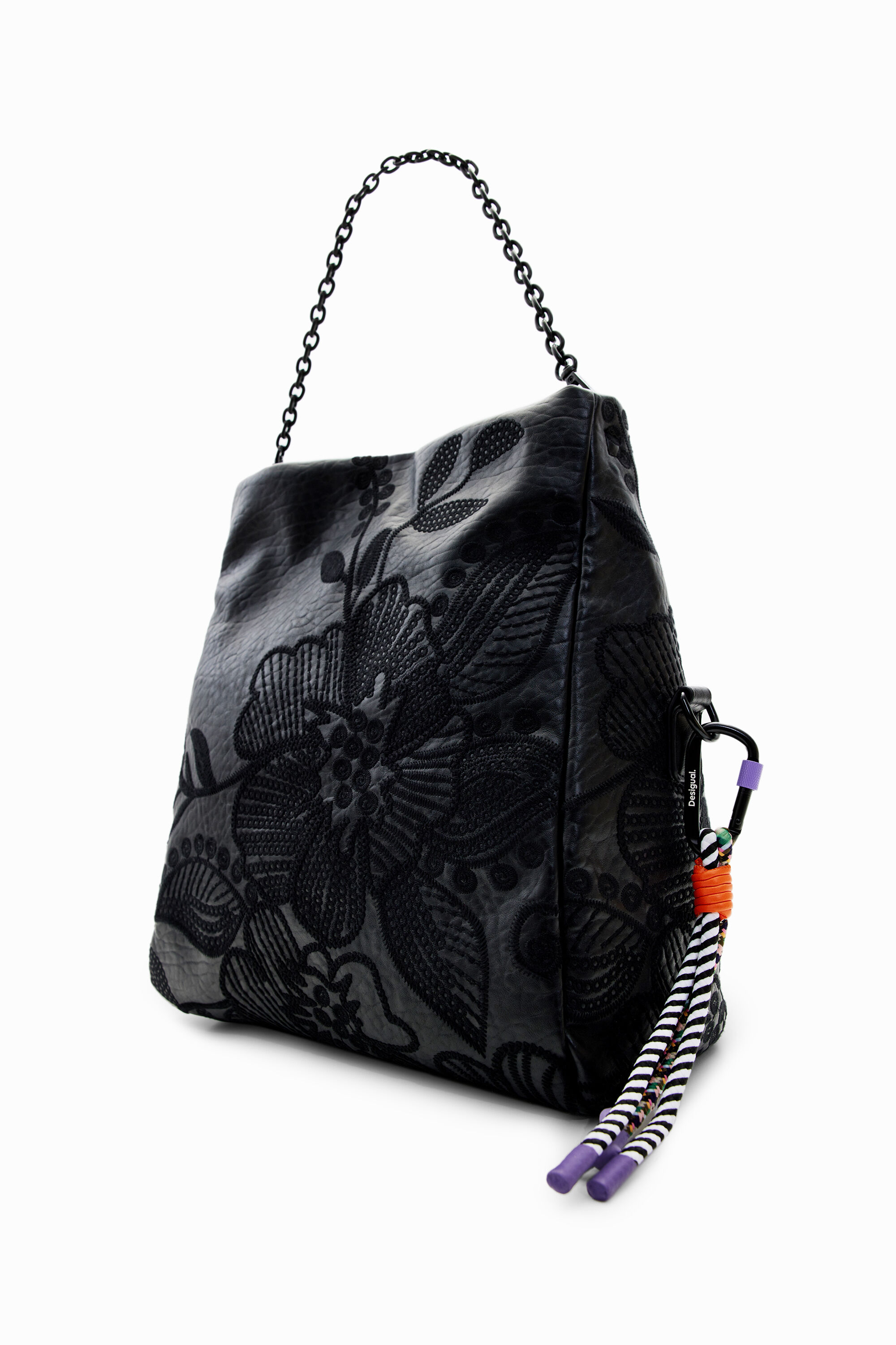 Bolso mediano bordado flores de mujer Desigual