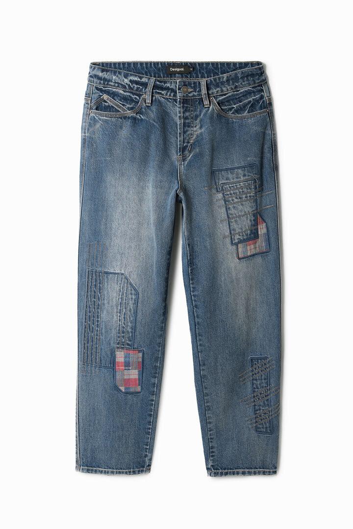Patched denim pants | Desigual