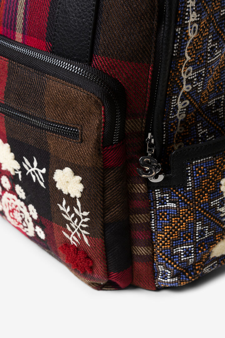 Tartan embroidered backpack | Desigual