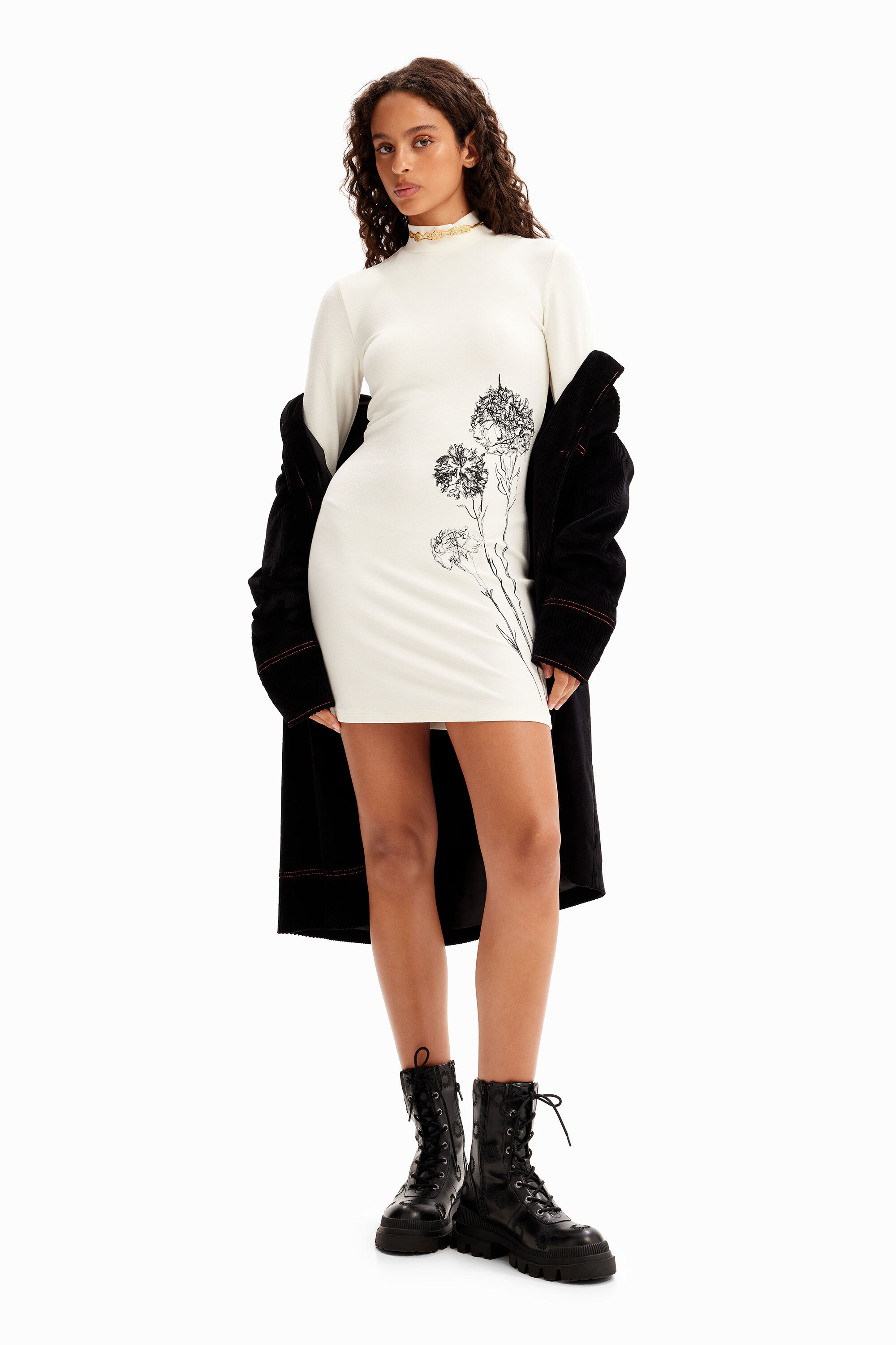 M. Christian Lacroix embroidered mini dress - WHITE - L