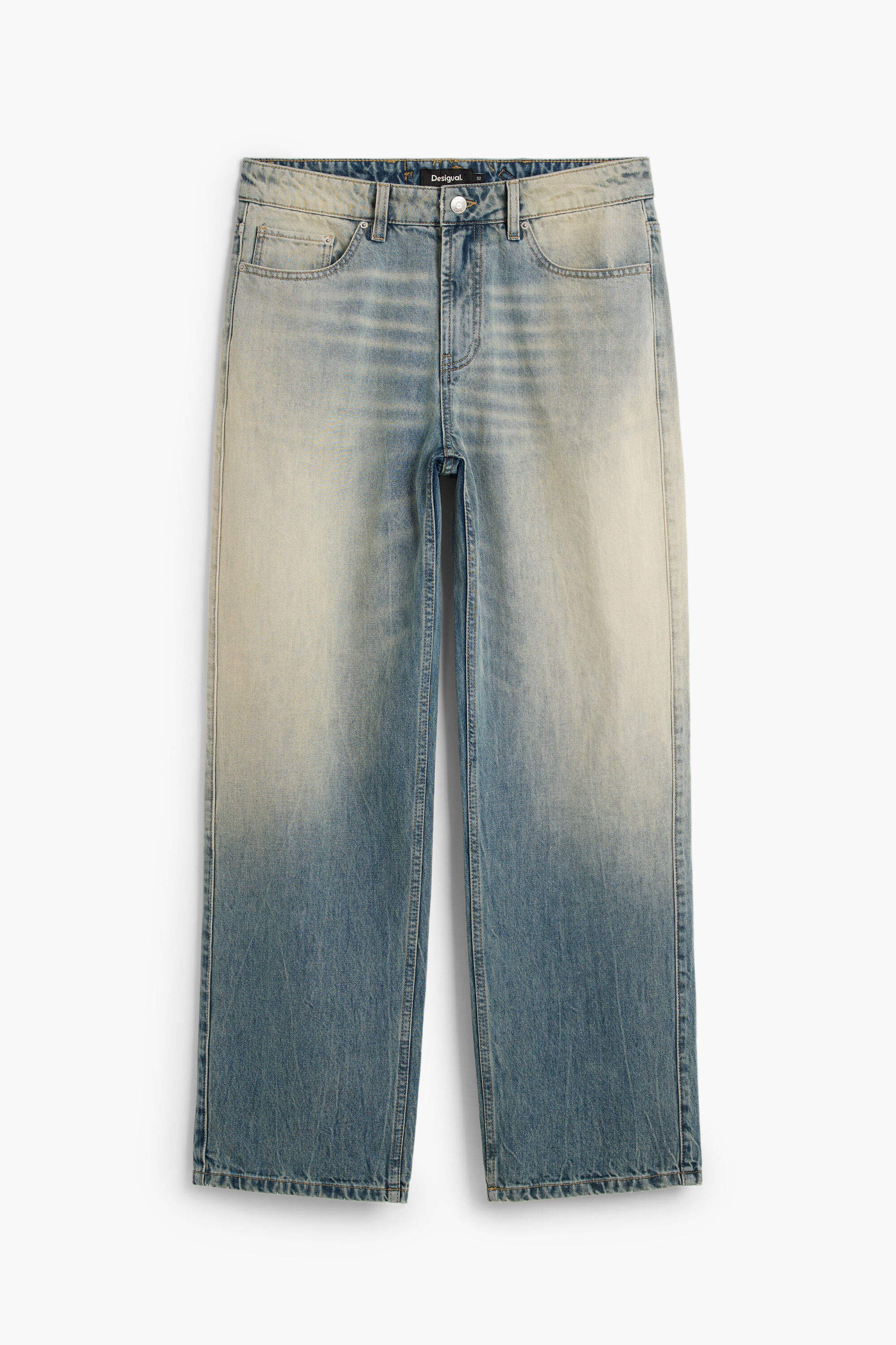Desigual, Jean uni, Coton, Bleu, 28