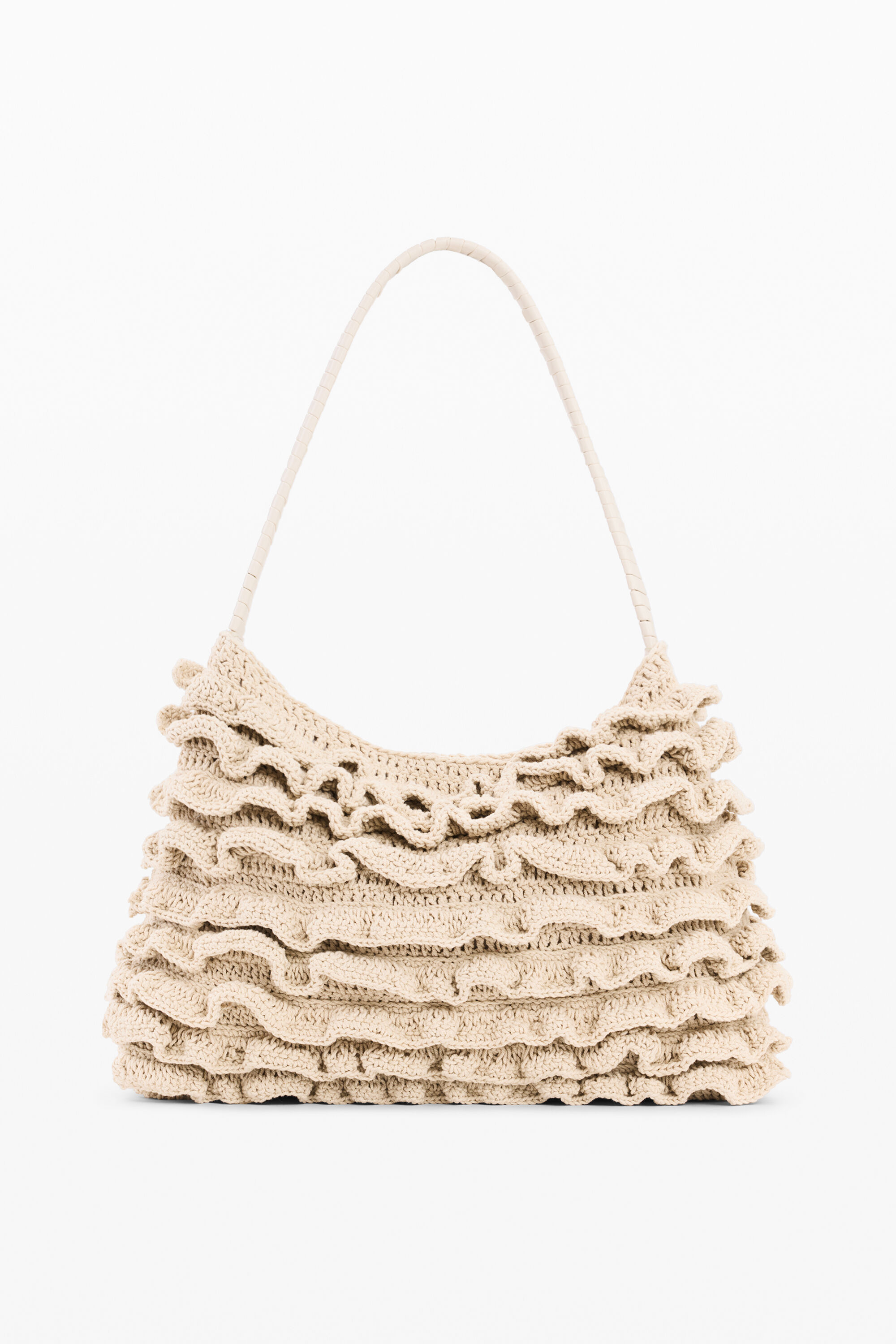 Large crochet flower bag white women's accessories I Desigual.com