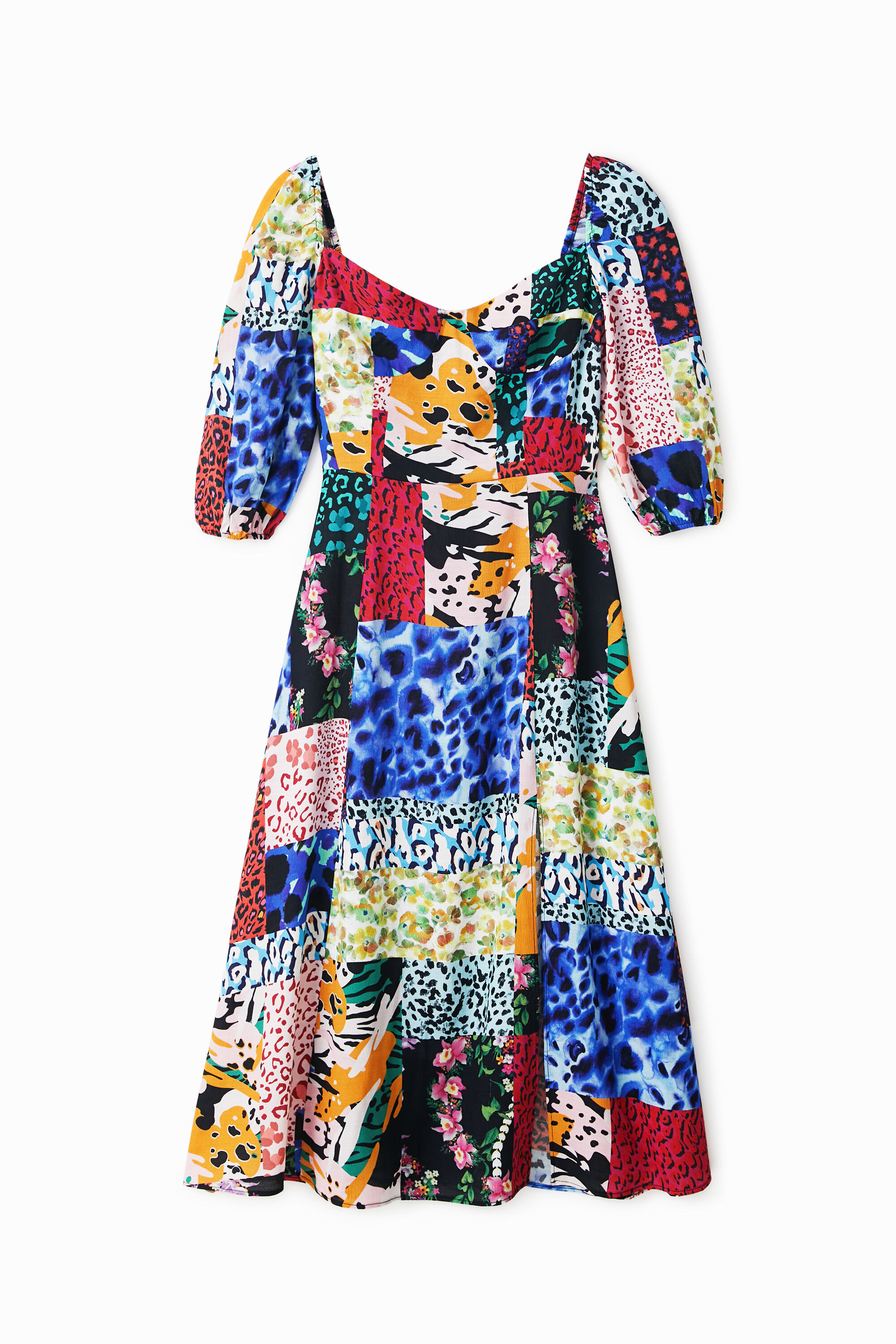 Ausgestelltes Kleid Animal Print