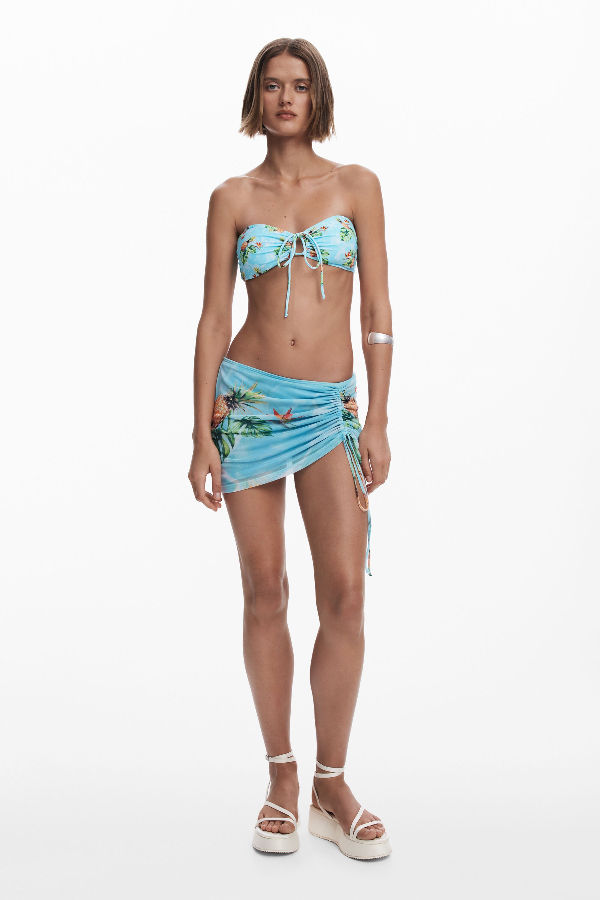 Tropical miniskirt - BLUE - M