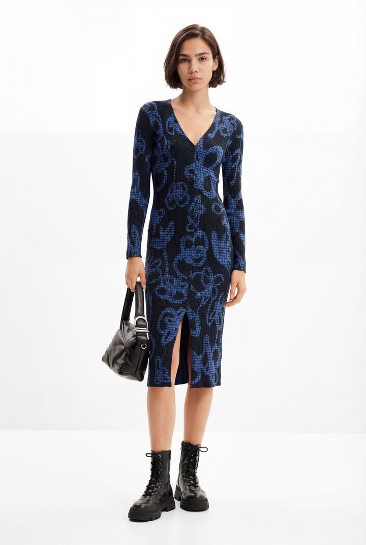 Floral knit midi dress | Desigual