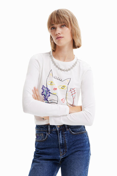 Arty cat T-shirt | Desigual