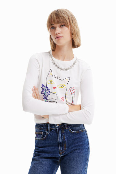 Camiseta arty gato | Desigual