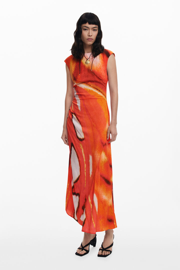 Draped long dress