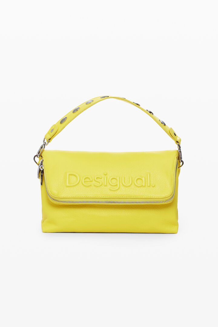 Faux leather effect bag with logo