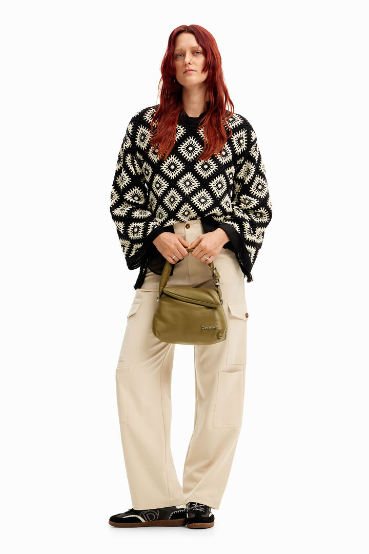 Crochet jumper with geometric patterns | Desigual