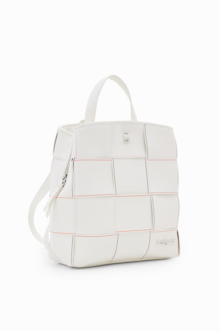 Mochila S trenzada pespuntes | Desigual