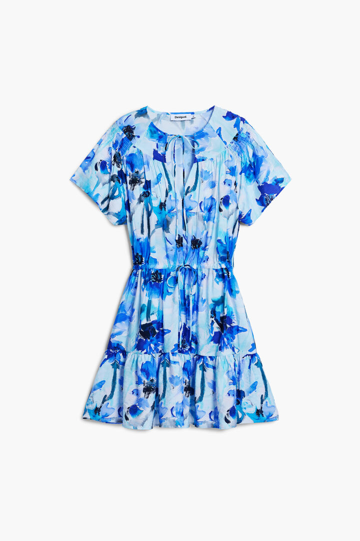 Short fluid dress with bow | Desigual