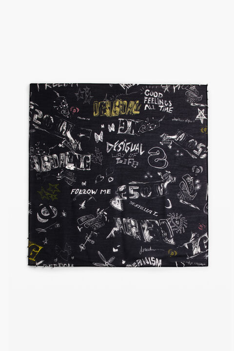 SQUARE LETTERING SCARF
