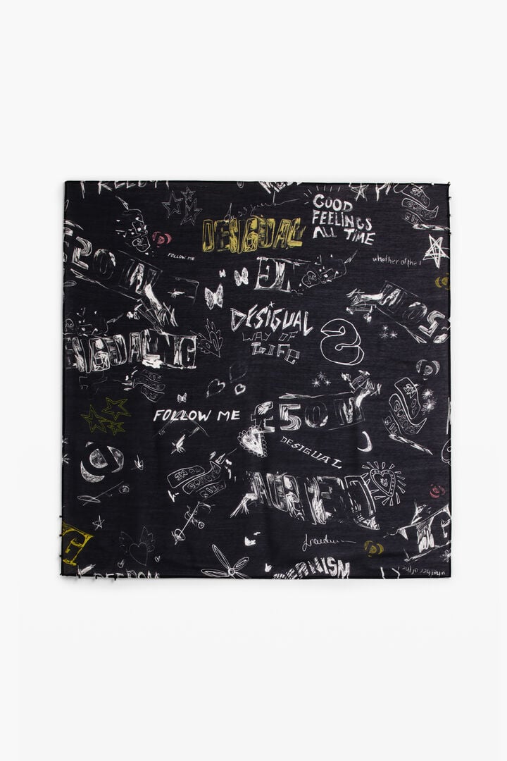 SQUARE LETTERING SCARF