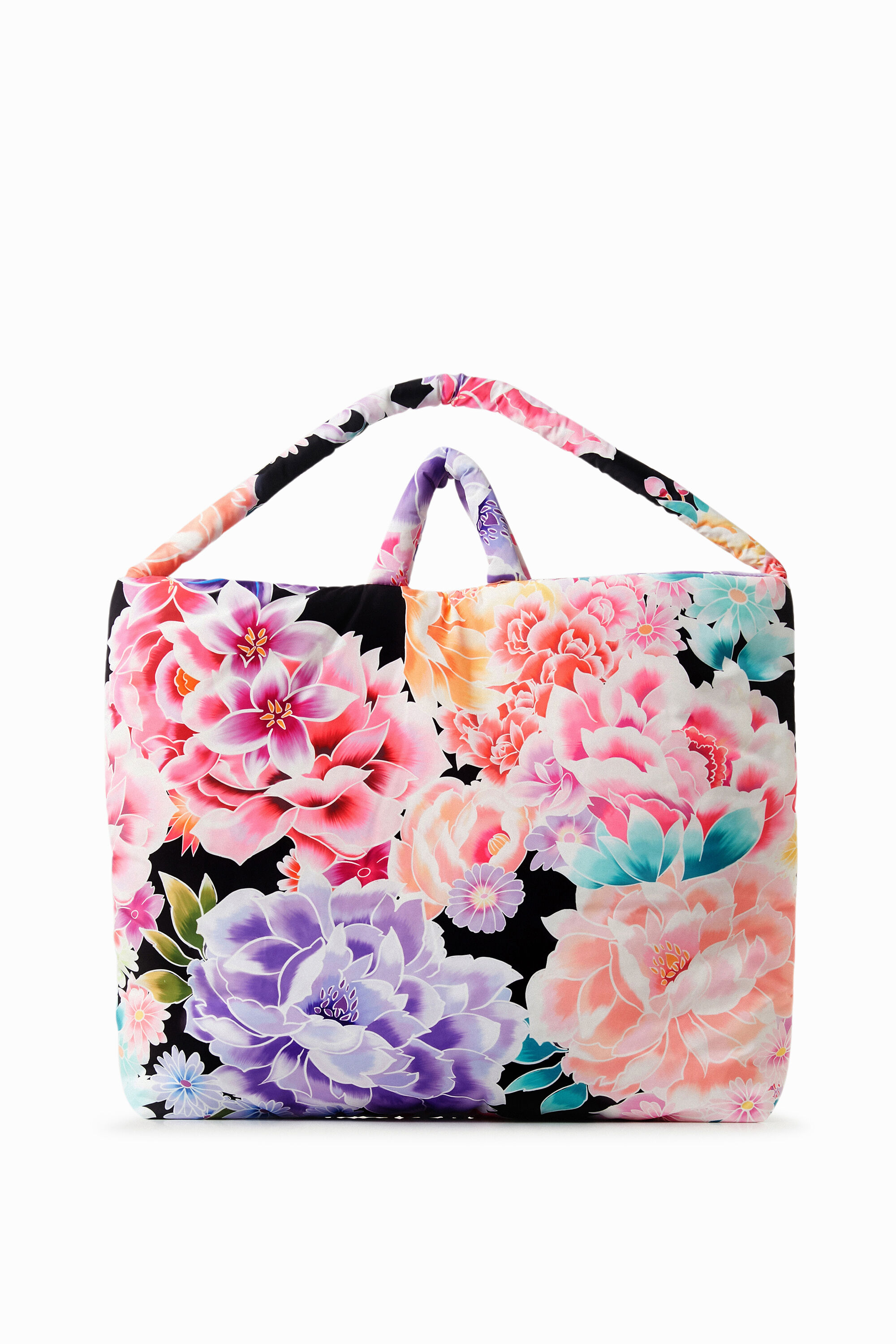 Desigual Floral Oversized Handbag In Material Finishes