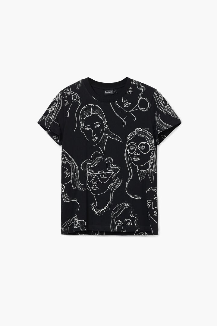 Camiseta estampado caras | Desigual