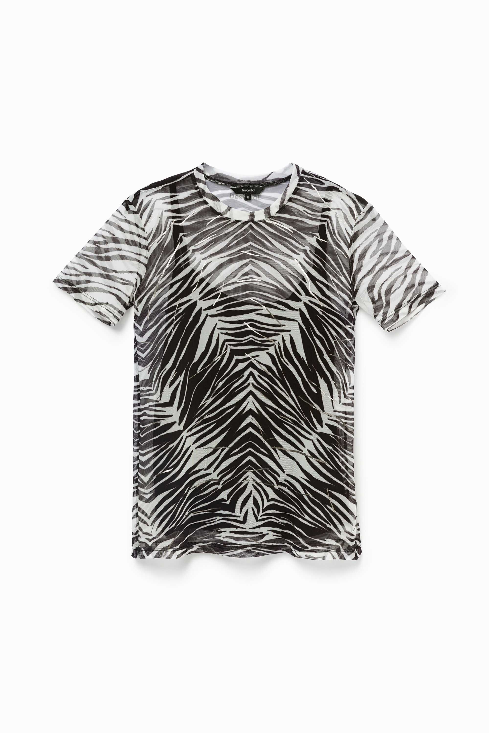 Sheer zebra T-shirt - BLACK - S