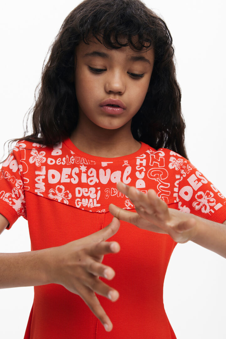 RED KNIT DRESS GIRL | Desigual