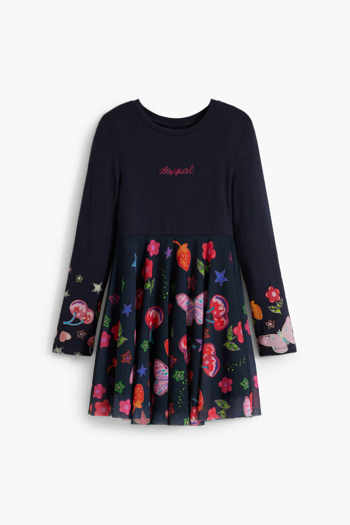 Kleid mit Tüllrock und Formen | Desigual