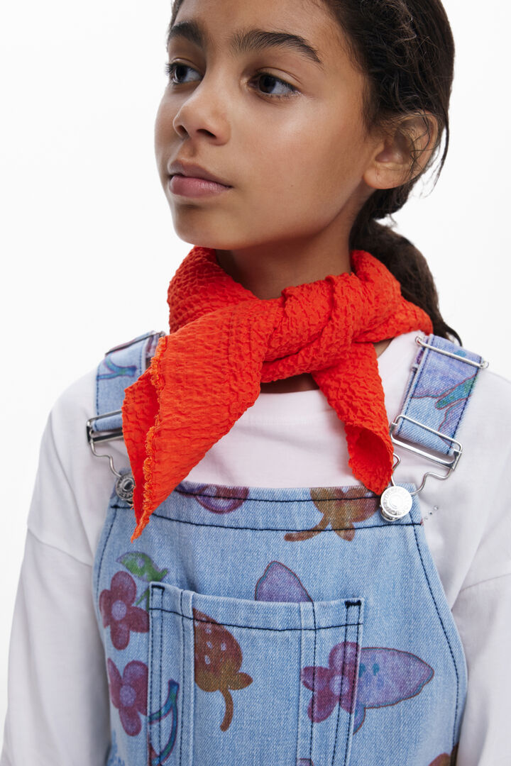 Denim tuinbroek met fruitprint | Desigual