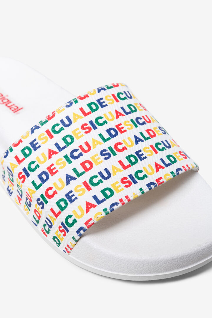 White flip-flops Logomania | Desigual