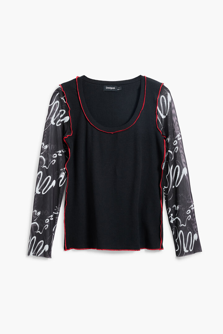 T-Shirt mit Lettering-Ärmeln | Desigual