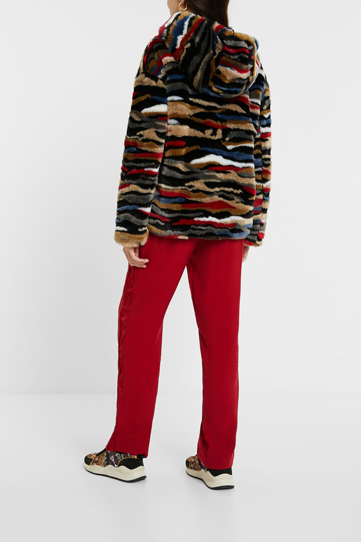 Chaqueta corta peluche multicolor | Desigual