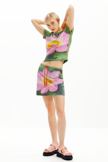 Tyler McGillivary lotus mini skirt | Desigual