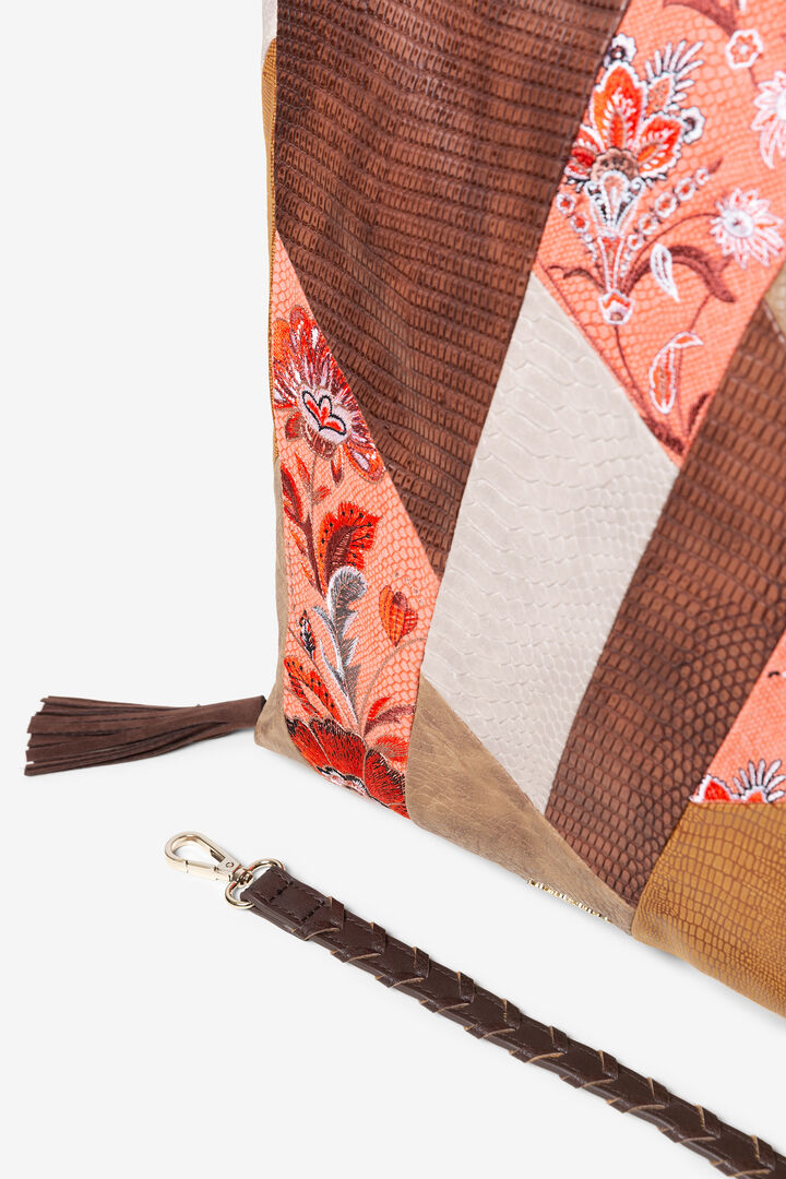 Bandolera patch floral y reptil | Desigual