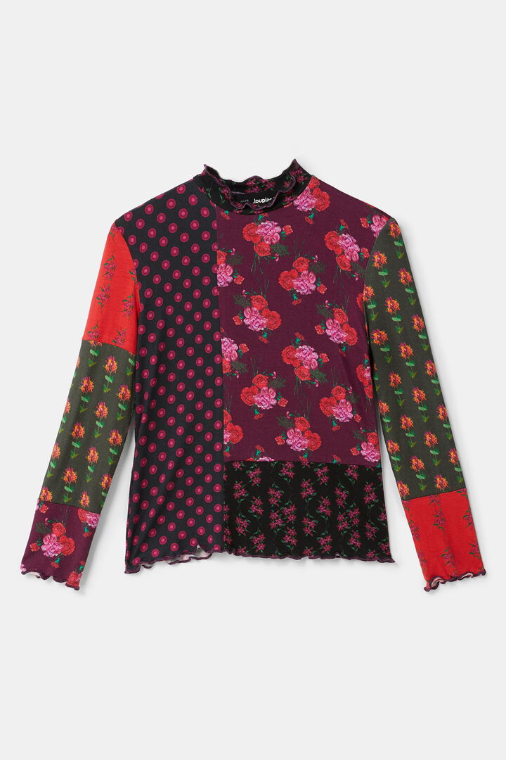 T-shirt met bloemenpatch