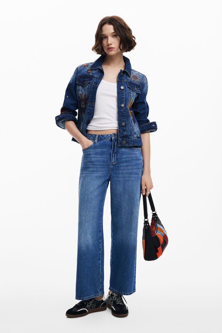 Chaqueta vaquera trucker flores | Desigual