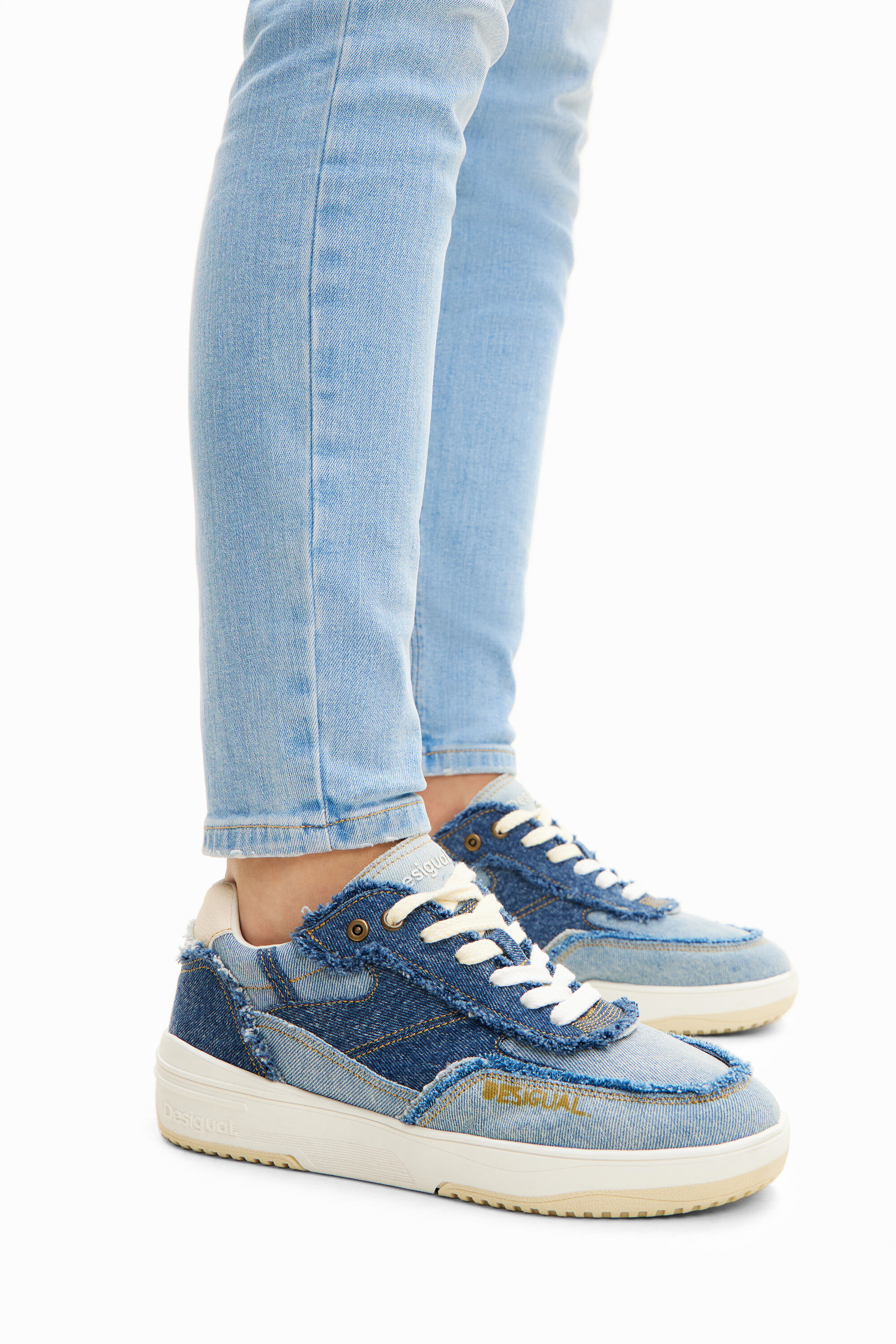 Women's Retro patchwork denim sneakers I Desigual.com