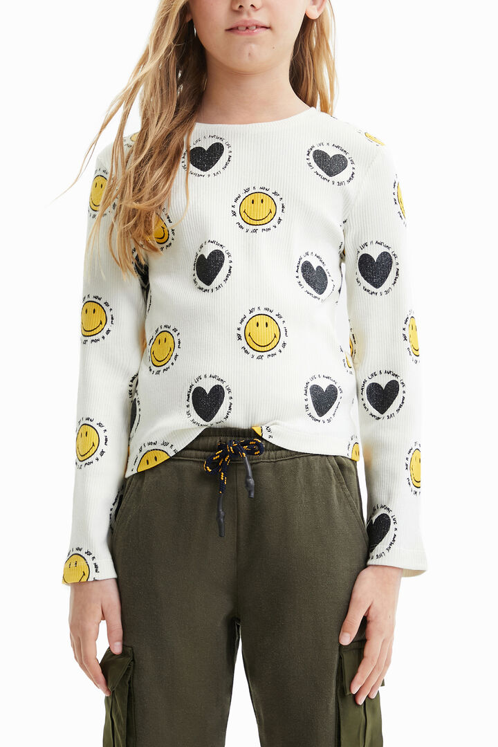 T-shirt con cuori Smiley® | Desigual