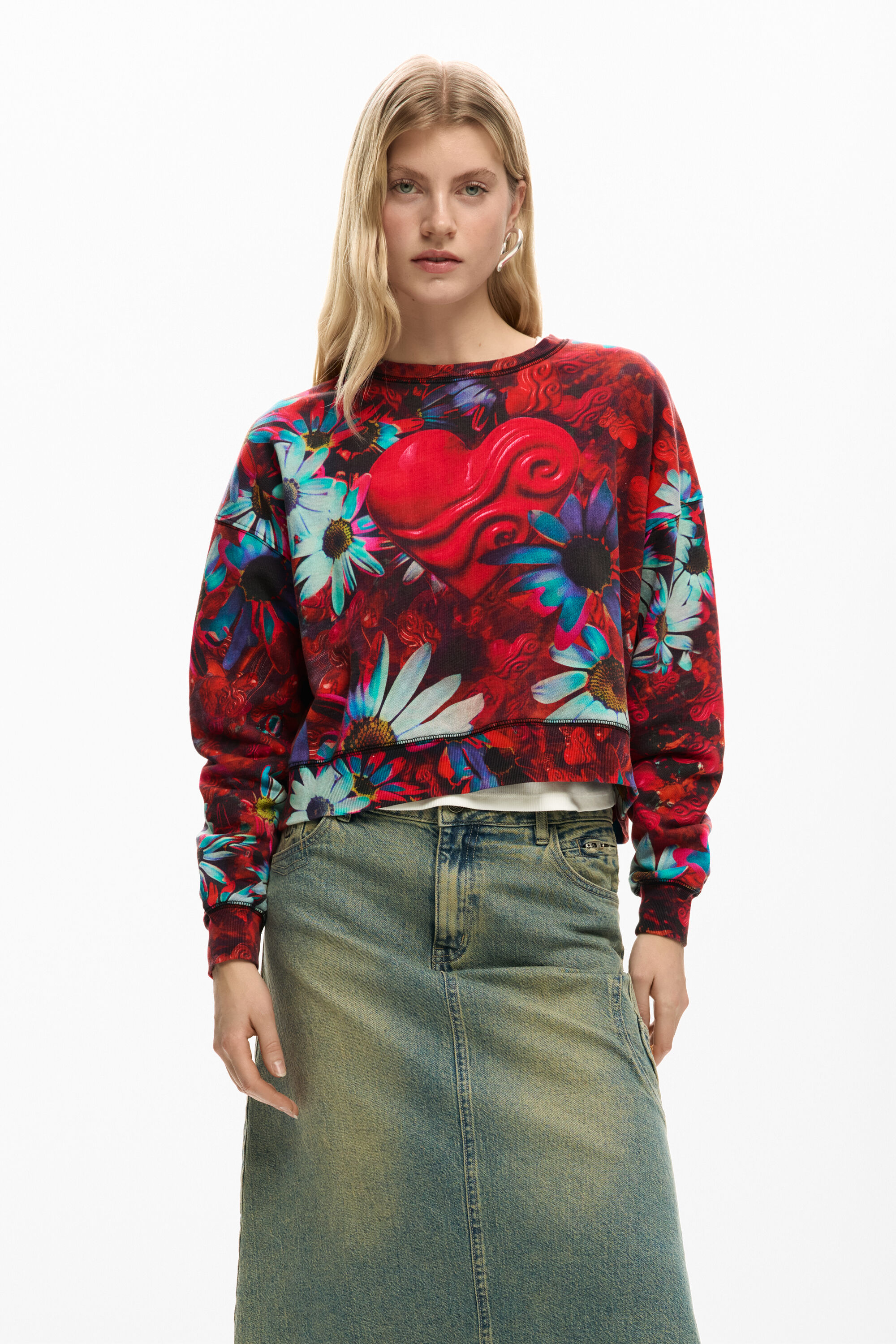 ハート柄スウェット 黒 女性用 I Desigual.com