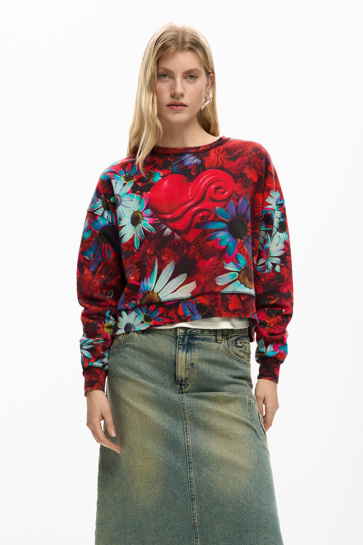 ハート柄スウェット 黒 女性用 I Desigual.com