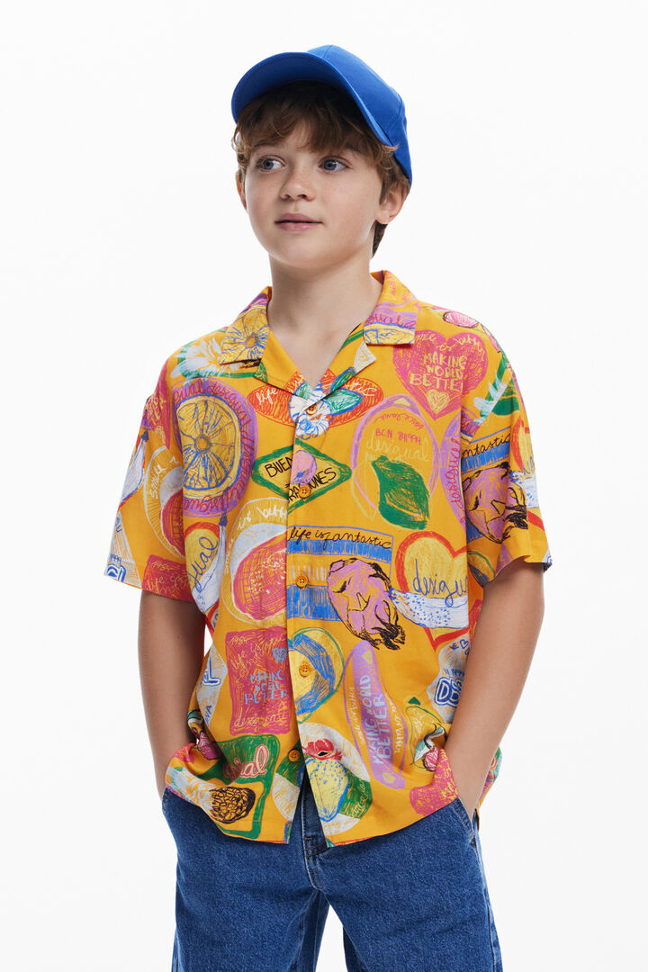 Short-sleeve shirt with stamps | Desigual