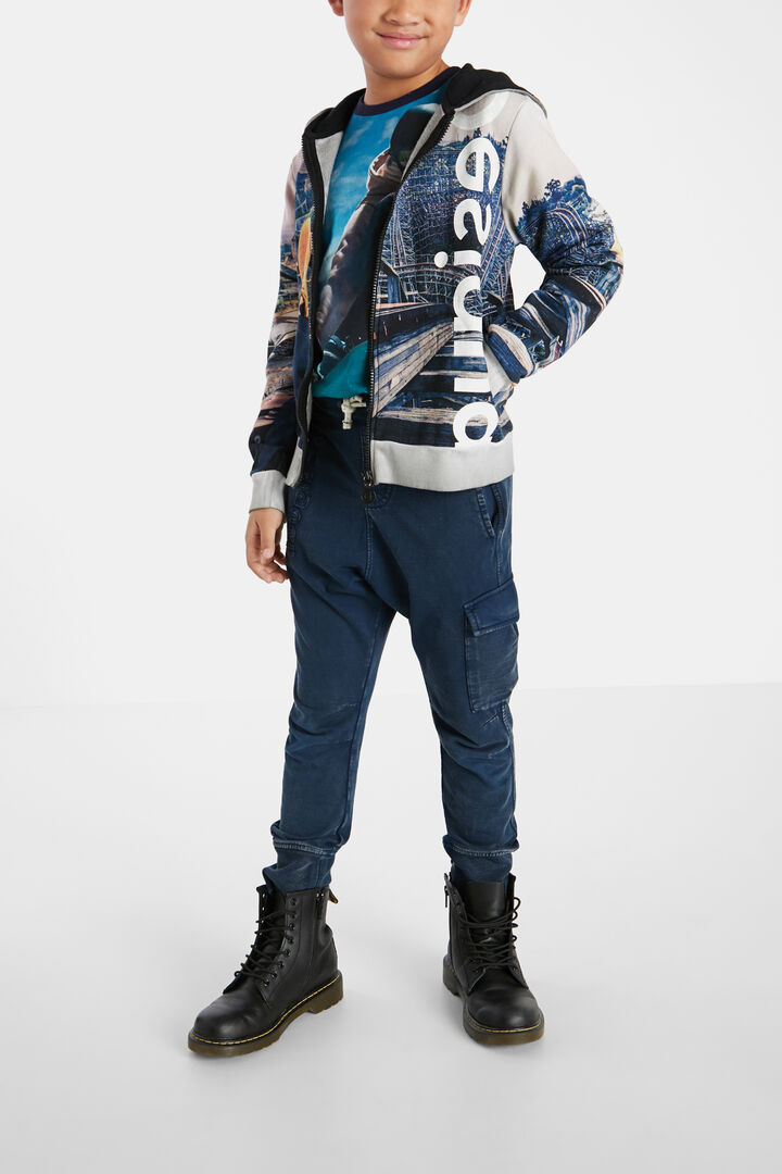 Hooded sweatshirt photographic print | Desigual