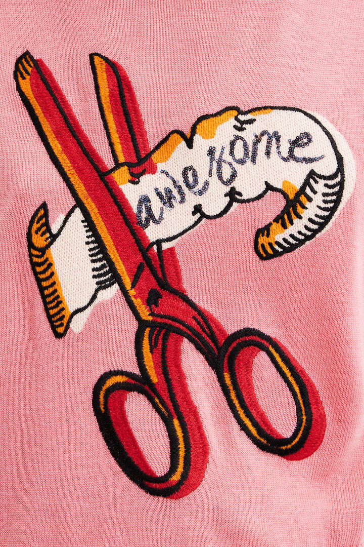 Loose-fit scissors embroidery pullover | Desigual