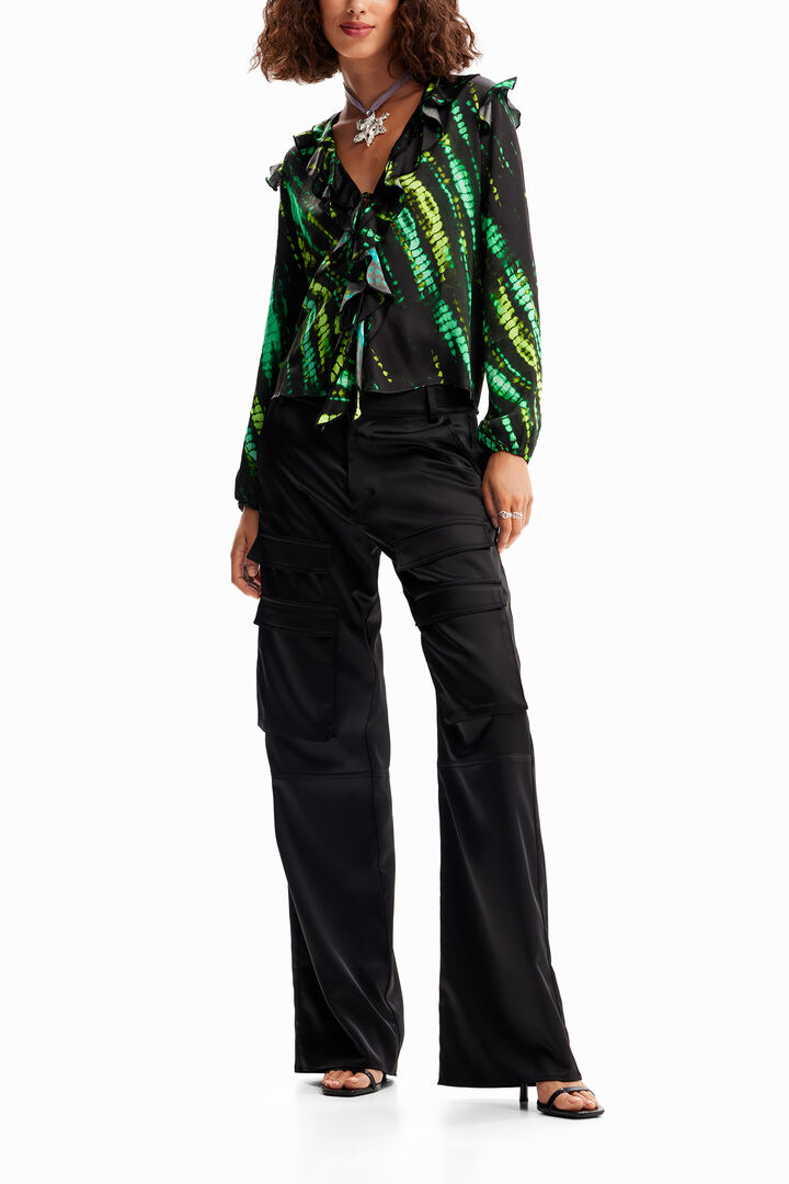 Blusa folhos tie-dye | Desigual