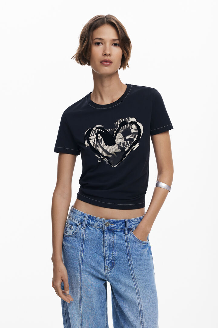 T-shirt cœur journal | Desigual