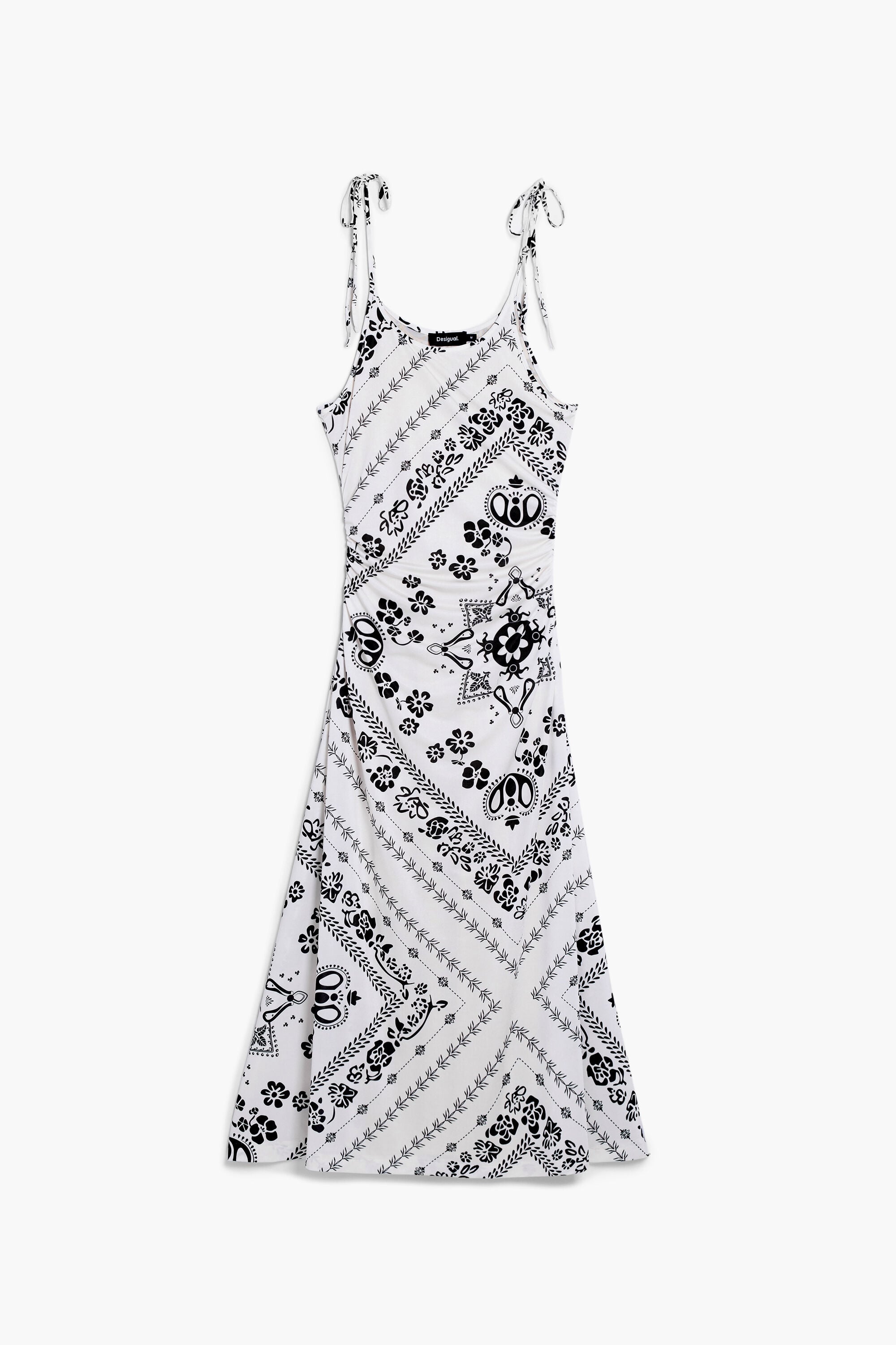 Vestido tirantes bandana, Poliester, Blanco, M