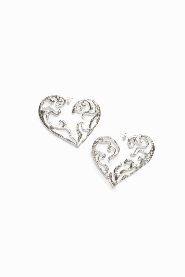 Zalio silver plated XL heart earrings
